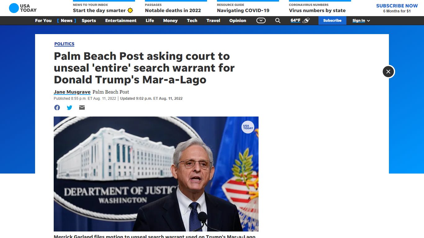 Palm Beach Post asking court to unseal 'entire' search warrant for ...